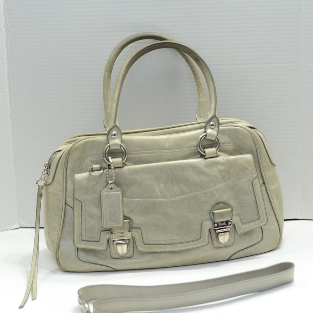 COACH, Poppy Leather, Pushlock Satchel, #17888